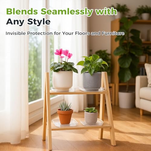 30 Pack Square Planter Saucer Plant Trays for Pots 4 Inch Plant Saucers for Outdoor and Indoor Clear Plant Pot Saucers Flower Pot Saucers to Catch Water Drip Tray (30, 4 in) - size: 4 in