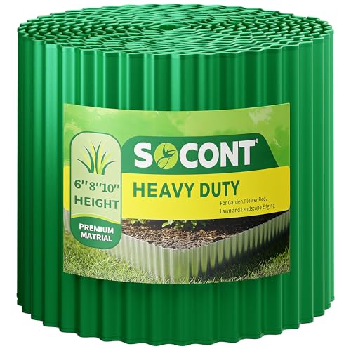 Green Corrugated Metal Garden Edging 6 Inch x 20 Ft - color: Green, size: 6"×20Ft
