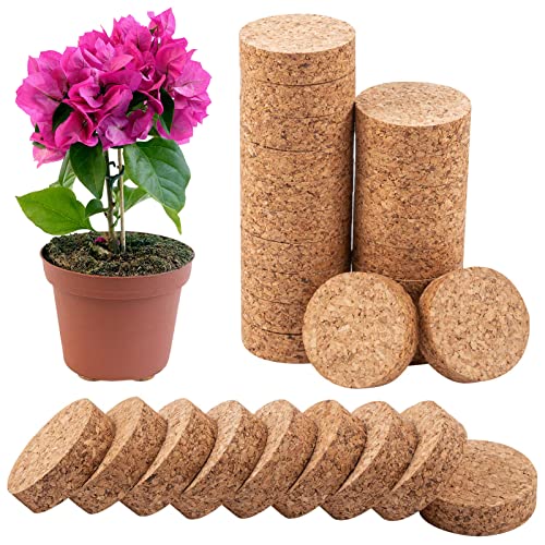 60Pcs 2" Dia Invisible Non-Slip Cork Pot Feet for Outdoor Planters Drainage - style: 60 pcs