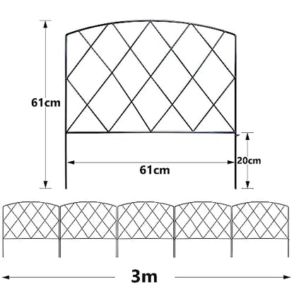 Thealyn 10ft x 24" Metal Decorative Garden Fence(5Pcs Set) - style: Minimalist
