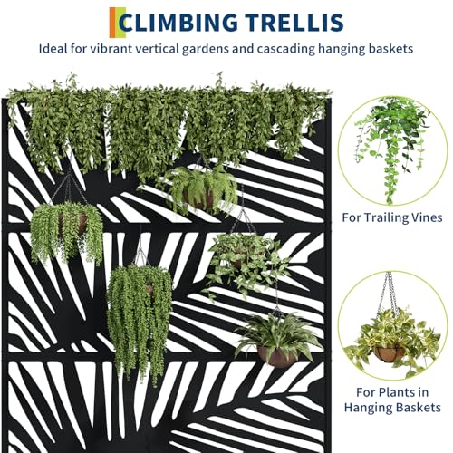 Garvee 71"x47"x16" Metal Planter Box with Trellis for Climbing Plants Vines - color: Parallel, size: no Wheel