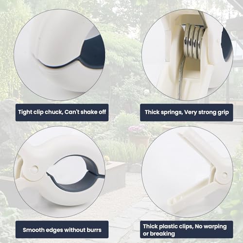 32 PCS 3.7'' Garden Clips Greenhouse Clamps - Large Greenhouse Clips, Heavy Duty Clip for Plant Cover & Shade Cloth on Garden Hoop, Large Open Strong Grip Clamps for Plant Support Netting Cover Film
