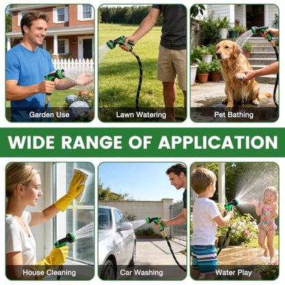 Garden Hose 50ft, Non-Expandable Flexible TPE Tube Water Hose - color: Black and Green, size: 50ft