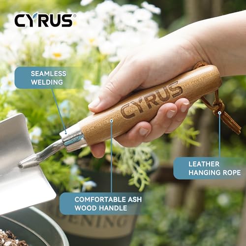 12.6 Inch Stainless Steel Hand Trowel with Ash Wood Handle Garden Shovel
