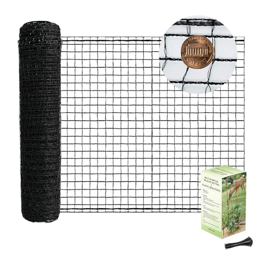 POYEE Deer Fence Netting 7x100ft Plastic Mesh Netting for Garden Protection - color: Black, size: 7x100ft
