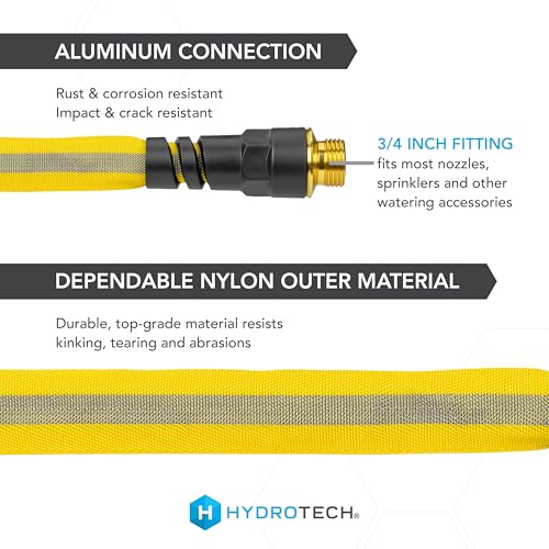 HydroTech FLATJACKET Lightweight Garden Hose 5/8 in x 100 ft, Yellow - size: 100 Feet