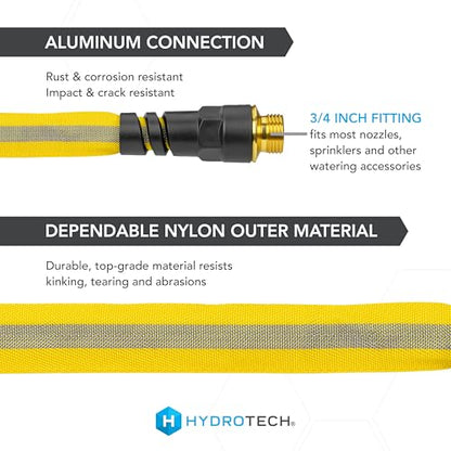 HydroTech FLATJACKET Lightweight Garden Hose 5/8 in x 100 ft, Yellow - size: 100 Feet