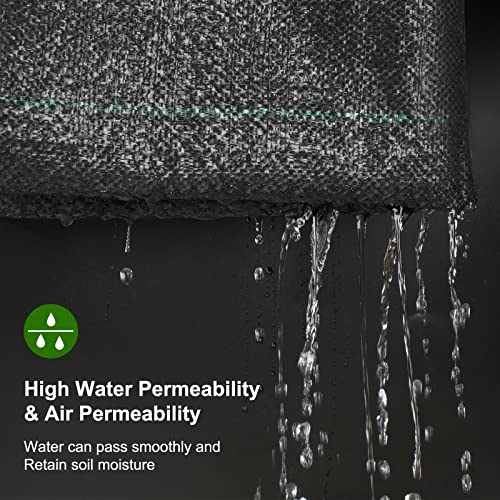 Jevrench 5 oz Heavy Duty Weed Barrier Landscape Fabric, 1.3 x 50 ft - size: 5oz - 1.3ft x 50ft