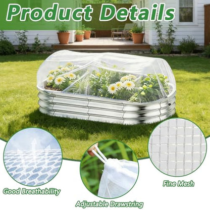 Augshy 2 Pack Garden Netting for Raised Beds, 4x2x1ft Mesh Plant Covers