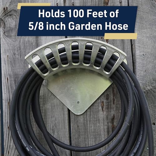 Kings County Tools Garden Water Hose Holder for 200ft 1/2" Hosing, Silver - size: 16-Inch