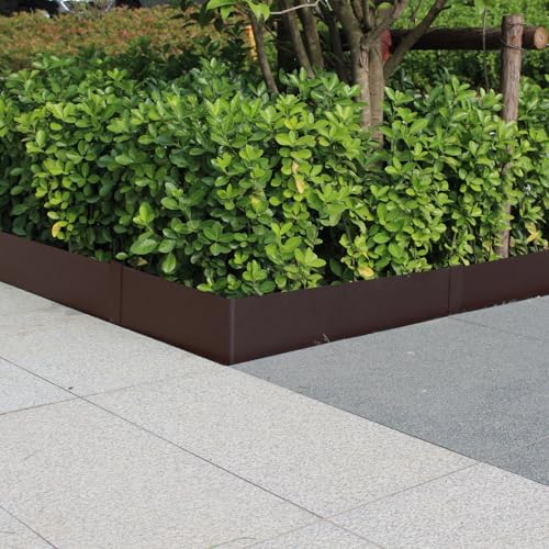 20ft. 40" L × 8" H Metal Landscape Edging, 6 Pack Garden Border - color: Brown, size: 8 Inch