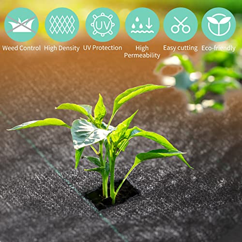 EXTRAEASY 4ft x 180ft Garden Weed Barrier Landscape Fabric,Weed Block Fabric Heavy Duty 3.2OZ,Woven Mulch for Landscaping Ground Cover Weed Control Fabric, Black Garden Bed Liner - size: 4ft x 180ft