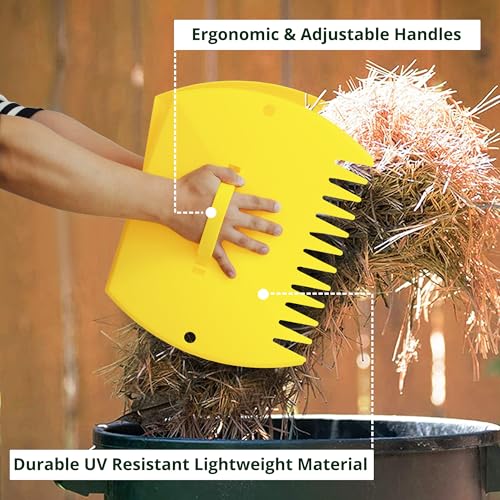 GardenHOME Leaf Picker Upper, Leaf Scoops Hand Rakes, Leaf Grabber Claws - style: light yellow