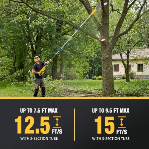 Cordless Pole Saw for Dewalt 20V Battery, 15 FT Reach, Tool Only