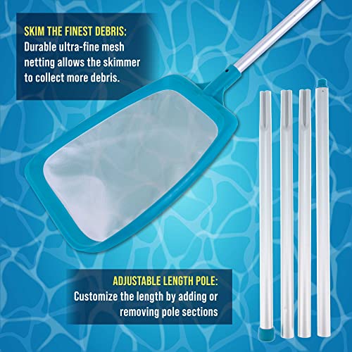 U.S. Pool Supply Swimming Pool 6 Foot Leaf Skimmer Net with 4 Deluxe - size: 60" Pole