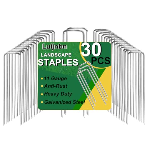 30 Pack Lawn Staples, Premium Garden Landscape Staples, Galvanized Heavy-Duty Gauge Stakes, U-Shaped Tent Stakes, Anti-Rust Fence Netting Pins Ground Spikes, Sod Pins - color: 30 Pack