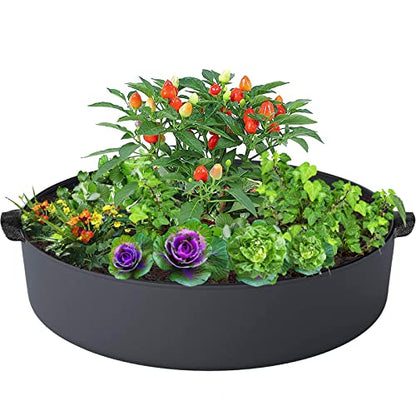 ZtohPyo 15 Gallon Plant Grow Bags, Round Fabric Raised Garden Beds Planter Pots with 2 Handles,Durable Breathe Cloth Planting Bed Gardening Container to Grow Vegetables for Outdoor Plants - size: 1-pack 15 Gallon