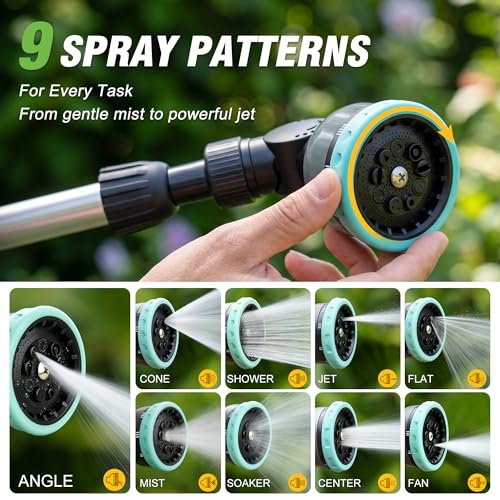 Telescoping Watering Wand with Thumb Control, 37-55 Inch Garden Hose Nozzle