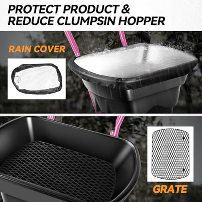 Auto Dynasty Walk-Behind Broadcast Spreader, 80LBS Capacity Fertilizer Spreader for Salt, Ice Melt, Grass Seed, Lawn and Garden Seeder, Purple - color: Purple