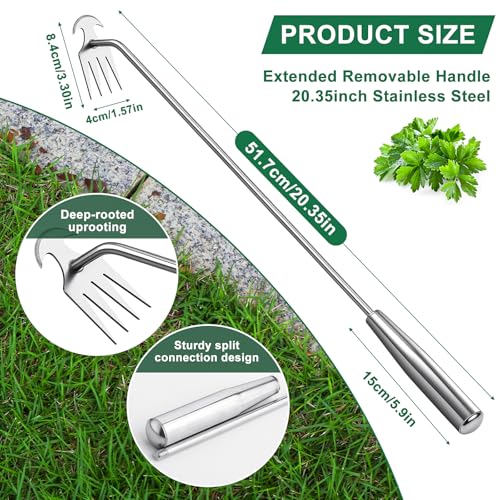 Weed Removal Tool, 2025 New Garden Weeding Tools Manganese Steel Hand Weeder Tool with Handle, 4 Teethes Dual Purpose Manual Weeders Tool Weed Pulling Tool for Garden19.6inch - style: Weed Puller Tool 50mm