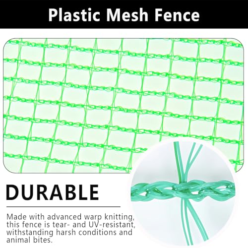 POYEE Deer Fence Netting 5x100ft Plastic Mesh Netting for Garden Protection - color: Green, size: 5x100ft
