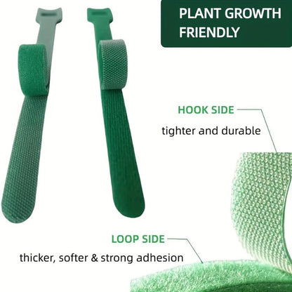 Adjustable Reusable Nylon Plant Ties with Metal Eyelets, Anti-Slip Garden Straps for Climbing Vegetables and Flower Fixing (green) - color: Green