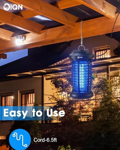 Bug Zapper Outdoor, Plug in Electric Mosquito Fly Zapper w/ 15W Light & 4200V Grid & on/Off Switch, Mosquito Traps & Killer for Indoor, Kitchen（2 Packs） - color: Deep Black