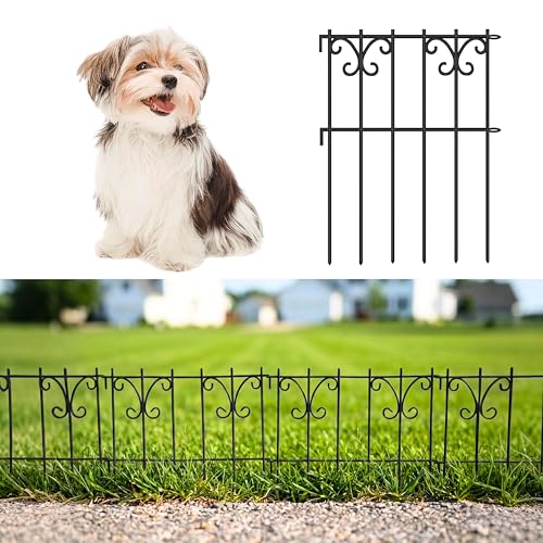 ShopLaLa Garden Fence Animal Barrier (10 Panels) 12x16.5in Black Dog Fences - size: Black x 10