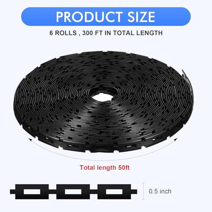 Wesiti 300 Ft Plastic Chain Lock Tree Tie, 1/2 Inch Wide Adjustable - size: 300 ft