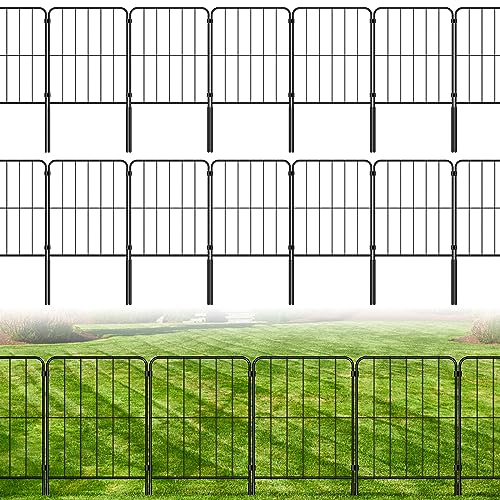 PINPON 25-Pack Square Garden Fence 24inH x 27ftL Rustproof Animal Barrier - size: 27ft-25pack