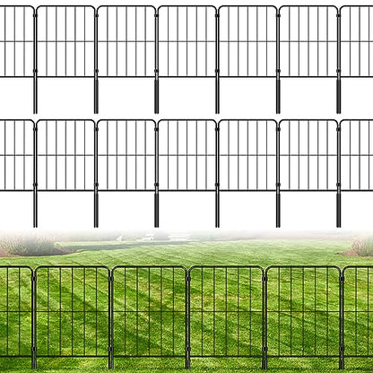 PINPON 25-Pack Square Garden Fence 24inH x 27ftL Rustproof Animal Barrier - size: 27ft-25pack