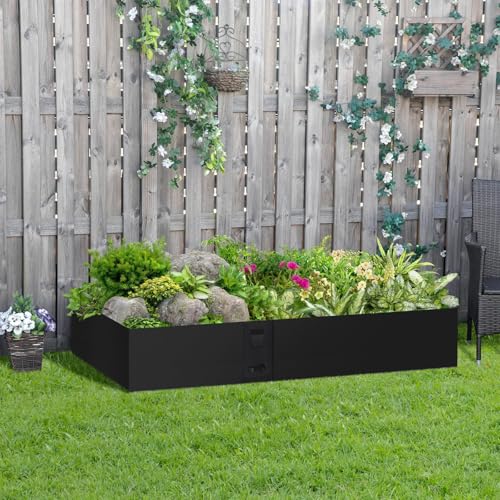 6 Pack Metal Edging for Landscaping, 41" L × 9" H Garden Edging - color: Black, size: 9.4 Inch