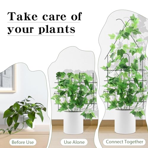 4 Pack 30" Trellis for Climbing Plants Outdoor, Rustproof Metal Support - color: Black - House, size: 4 pack
