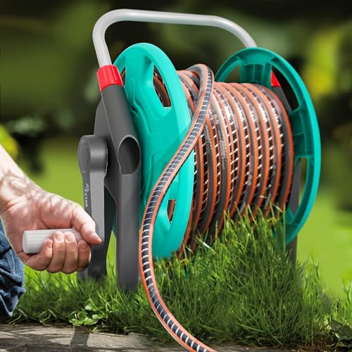 Garden Water Hose Reel,Holds 50-60 Ft of 5/8" Hose - color: Green