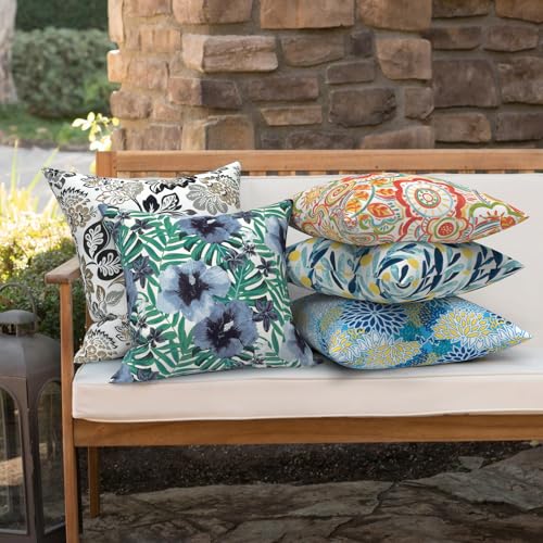 Outdoor 16x16 Inch Throw Pillow Covers Set of 2, Patio Cushion Pillow of Home Furniture Use, Dailey Tan - color: Dailey Tan, size: 16" x 16" (Pack of 2)