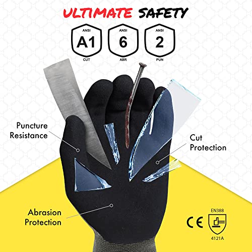 Quest Cut Resistant Work Gloves, ANSI A1, Small, Pack of 1 - size: Small