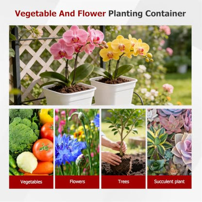findmall 3 Gallon Square White Nursery Pots Plant Pots Grow Pots Nursery Container for Planting Soil Plants 10 Pcs - color: White, size: 3 Gallon