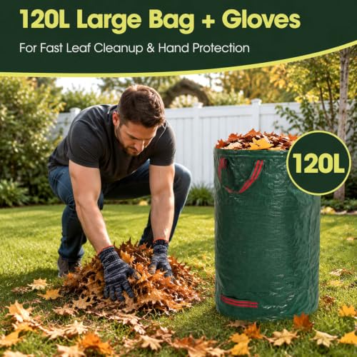 Rake for Leaves 18 Teeth, 8-17" Adjustable Width Metal Rake - size: 8"-17" Wide, 34"-66" Long