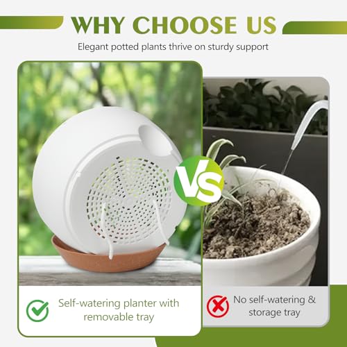 GARDIFE Hanging Planters, Self Watering, White 12 Inch 2 Pack with Drainage - color: White, size: 12 Inch