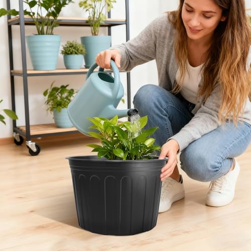 30 Pack 5 Gallon Plastic Nursery Pots,12.8 Inch Thickened Soft Plant Pots with Drainage Holes,Flower Planter Container for Seedlings Garden,Indoor and Outdoor - size: 5 gallon