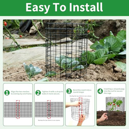 5 Pack Plant Protector from Animals, 12x12 Inches Wire Plant Protector, Plant Cages to Keep Rabbits Out - size: 5 Pack, 12"x12"