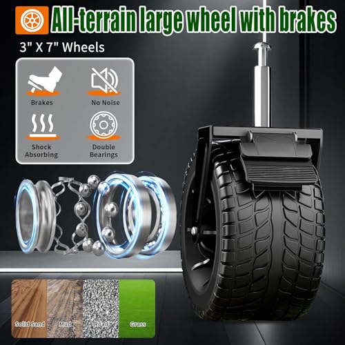 Collapsible Wagon Cart Foldable with Tailgate, 240L 480lbs Capacity, Heavy Duty Beach Wagon with Wheels Brake, Shopping Carts for Grocery, Camping, Garden Cart