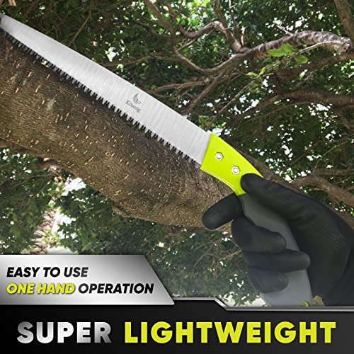 Professional Heavy Duty Pruning Saw (Razor Sharp 13" Straight Blade) Comfort Handle with Saw Blade Enclosure - size: 12" Straight