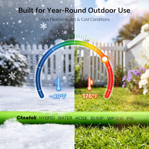 Rubber Garden Hose 75 ft, 5/8" Lightweight Water Hose, Aluminum Fittings - size: 75ft