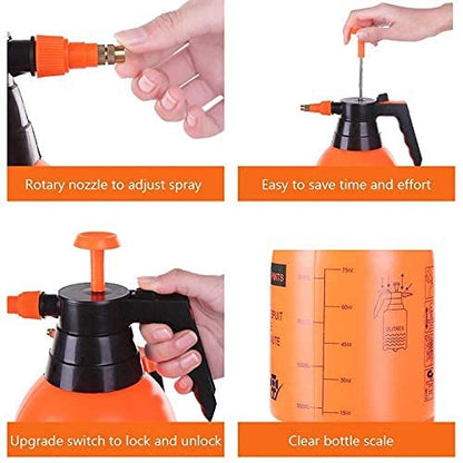 Garden Pump Sprayer 68oz/0.5Gallon Hand-held Orange-2Pcs FKM Gasket
