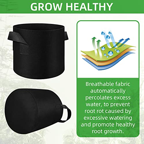LITLANDSTAR 50 Pack 1 Gallon Plant Grow Bags, Breathable Felt Non-Woven Aeration Fabric Plant Grow Pots, Garden Planting Containers for Nursery Vegetable Flower Grow Bags with Handles (7.1x5.9inch) - size: 1 Gallon
