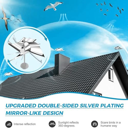 Reflective Bird Scare Spinner, Stainless Steel 2 Pack