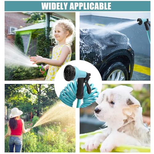 50ft Garden Hose, EVA Curly Water Retractable - color: Blue, size: 50FT
