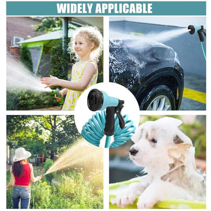50ft Garden Hose, EVA Curly Water Retractable - color: Blue, size: 50FT