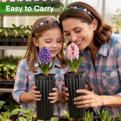 50PCS Tree Pots - 11.8" H x 3.9" W Tall Nursery Pots for Plants Indoor or Outdoor Gardening with Drainage Holes - size: 11.8" H X 3.9" W